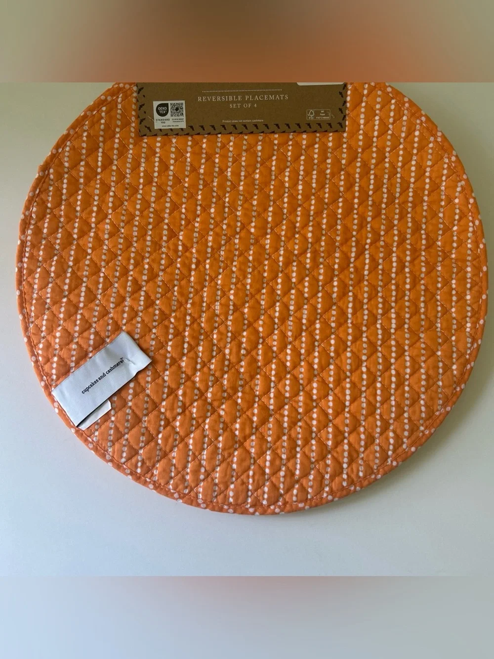 Cupcakes & Cashmere Orange Pumpkin Halloween Quilted Placemats Set of 4